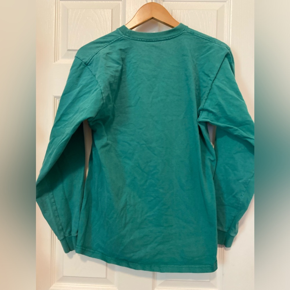 Vintage Jansport Notre Dame Football Long Sleeve T Shirt Large Green Made In USA - Picture 4 of 4